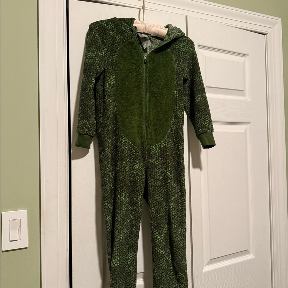 H&M Green Dinosaur Hooded Onesie‎